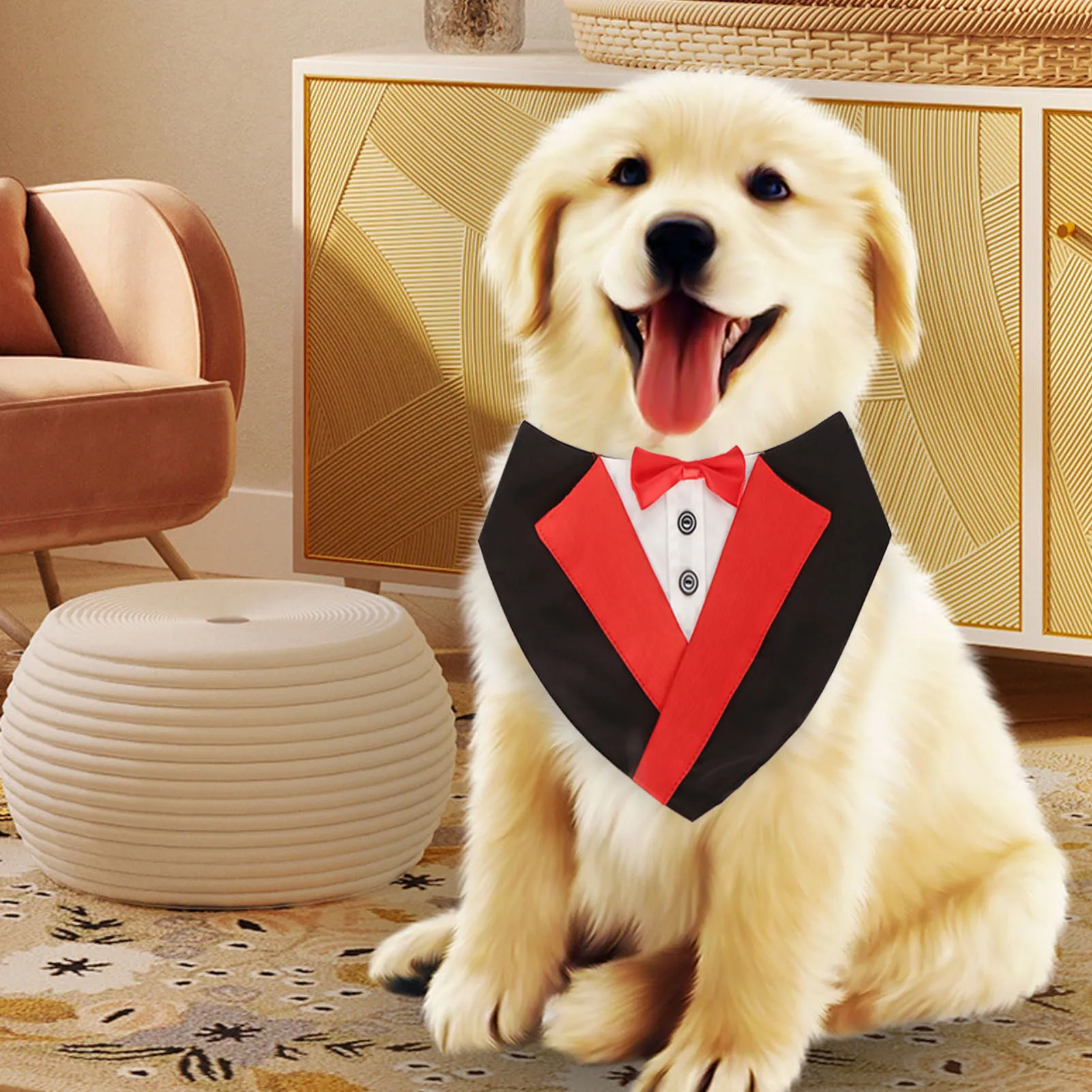 Title 1, Formal Dog Tuxedo Collar Dog Wedding Bandanas A...