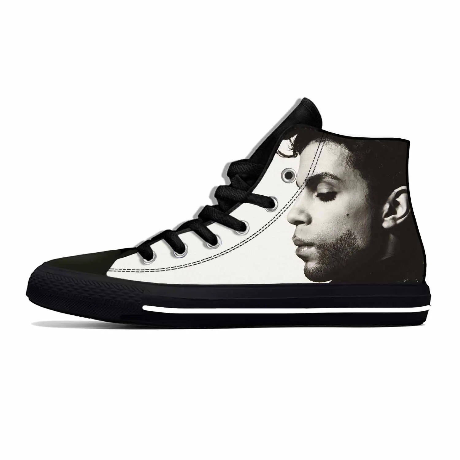 Hot Music Singer Prince Rogers Nelson Purple Rain Casual Cloth Shoes High Top Lightweight Breathable 3D Print Men Women Sneakers