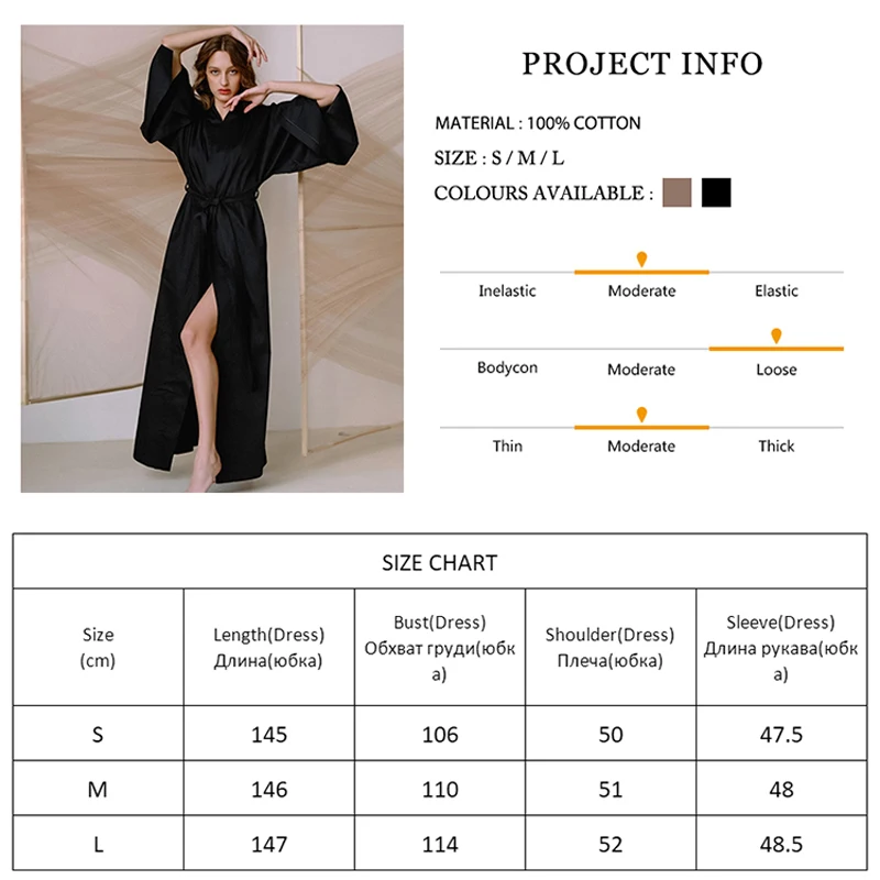 Loose Bathrobe Female Cotton Three Quarter Sleeve Sleepwear Sashes Spring Casual Robes For Women Solid Woman Clothes