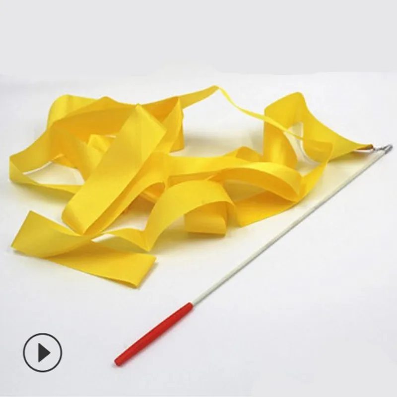 Gym Ribbons Dance Ribbon Rhythmic Art Gymnastics Ballet Streamer Twirling Rod Rainbow Stick 6M Training
