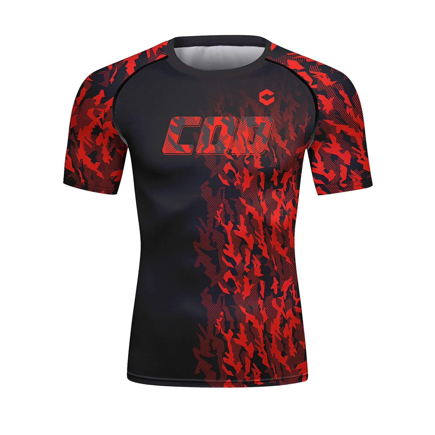 

Men's Compression Shirts Short Sleeve Printing Dry Fit T Shirt Fitness Running Athletic Workout Sports Baselayer Tee (221506)