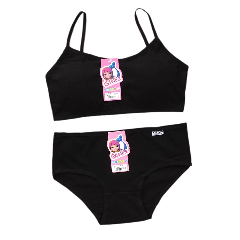2 Set Trainings-BH-Sets für Teenager und Mädchen, 2025, Sommer-Tween-Trainings-Bralette-Set, kabelloses Baumwoll-Unterhemd für Kinder mit herausnehmbaren Polstern – Detail 2