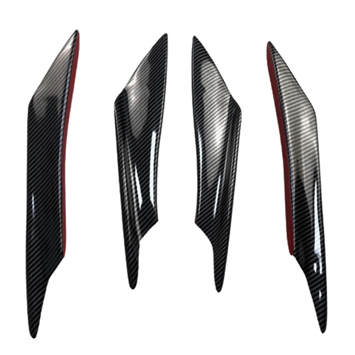 

Universal Car Front Bumper Lip Splitter,Car Exterior 4-Pack Soft Fins Combat Wind Saber Auto Air Spoiler Sticker Trim