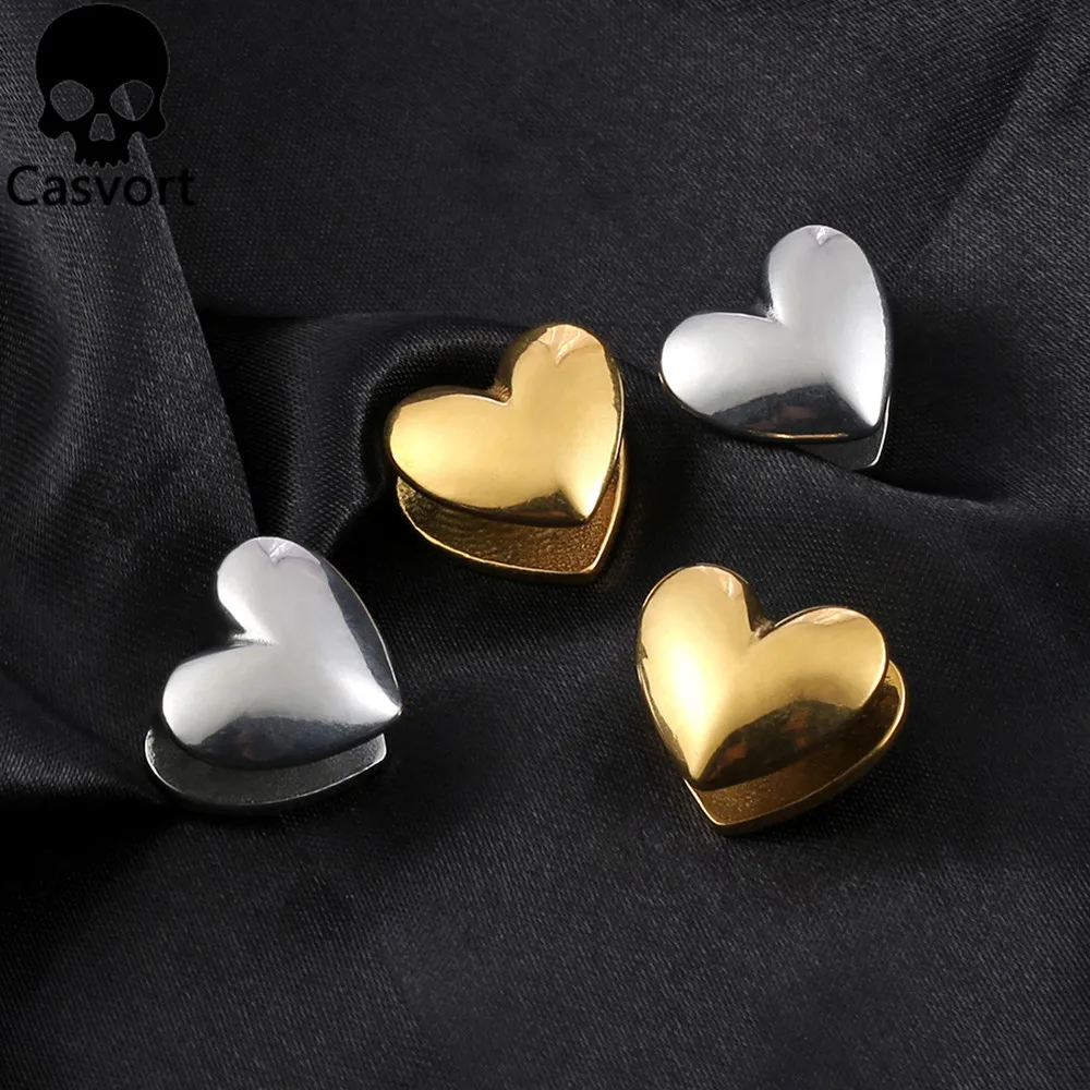 

Casvort 10PCS Wholesale 3/4'' 19mm Elegant Heart Ear Weights Hangers Saddle Ear Plugs 316 Stainless Steel Piercing Body Jewelry