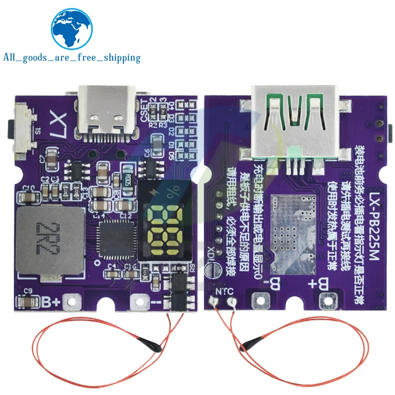 Circuito del modulo di alimentazione mobile a ricarica rapida bidirezionale Power Bank da 22,5 W con supporto USB digitale/illuminato di tipo C PD/QC3.0 2.0 - Image 3