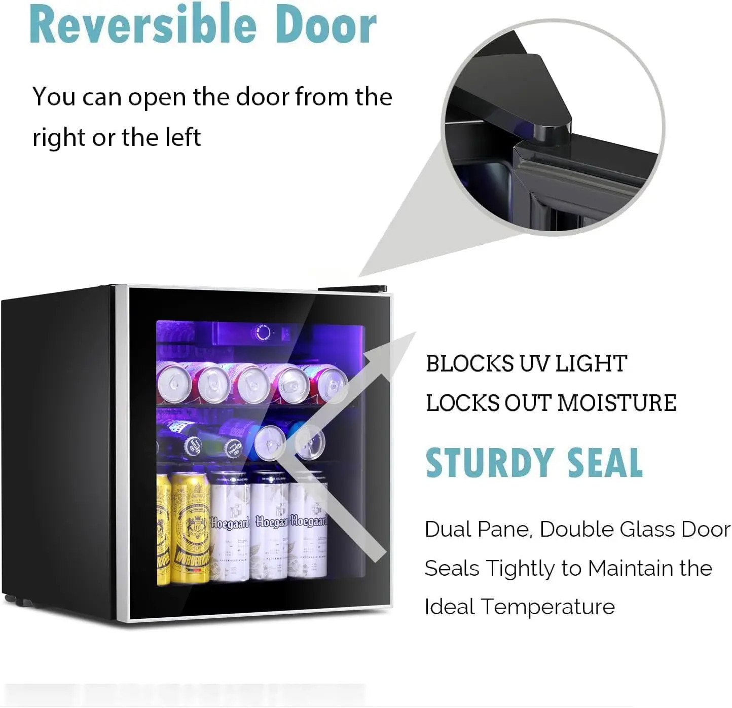Star Mini Fridge Cooler 70 Can Beverage Refrigerator Glass Door for Beer Soda Wine Small Drink Dispenser Clear Front D 3