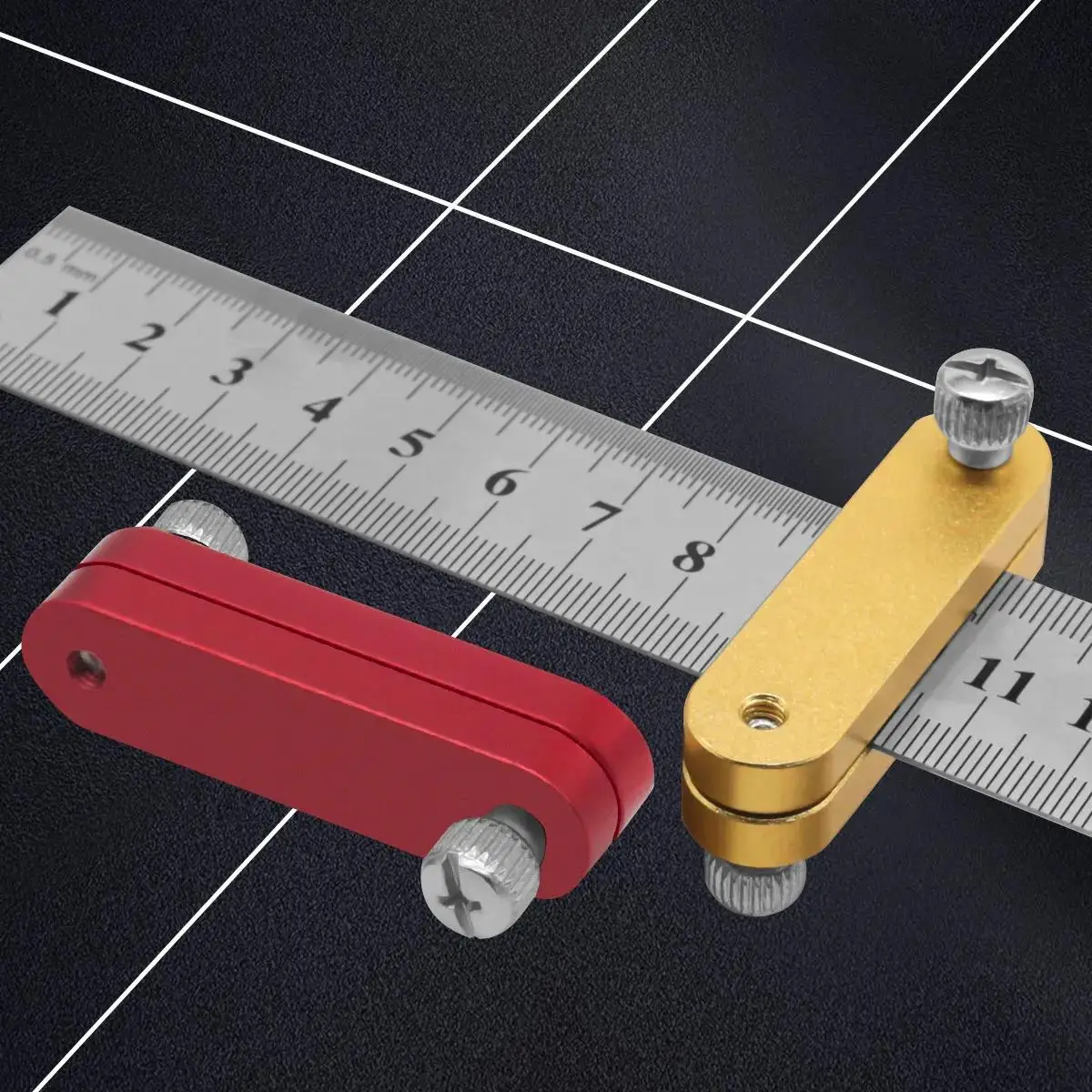 Carpentry Square Carpentry Gauge Woodworking Gauge Woodworking Ruler Scribing Tool Carpenter Square Combination Right Angle Ruler Ruler Positioning Block Adjustment Positioning Limit Scriber Line Marking Gauge