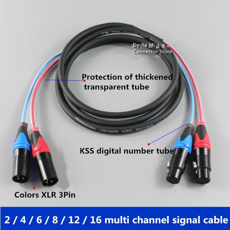 Áudio Novo Canais Cabo de Cobra Xlr Fêmea Masculino Multi-canal de Sinal de Áudio Cabo de Iluminação de Palco de Carro Cabo de Sinal de Transmissão