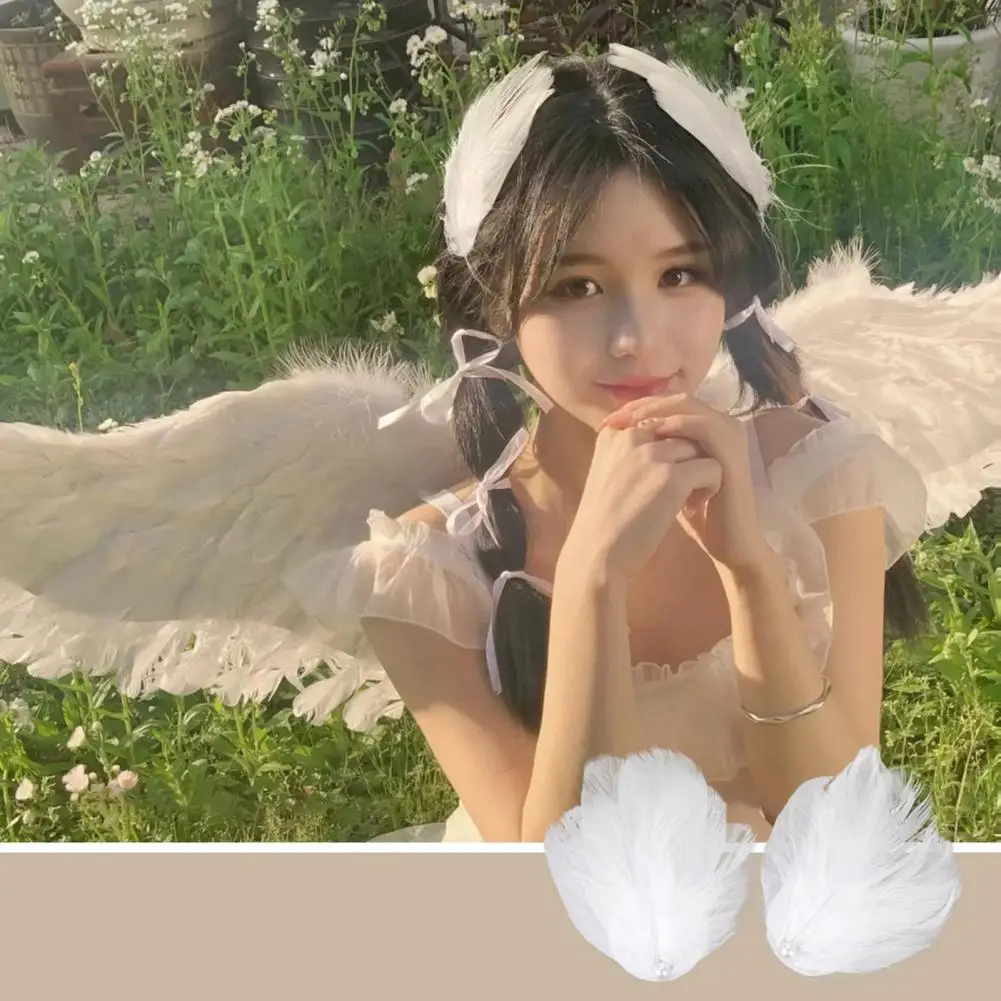 

Novel Hair Accessories Ballet Style Feather Hair Clip Elegant Swan Charm with Faux Pearl for Weddings Engagements Stage