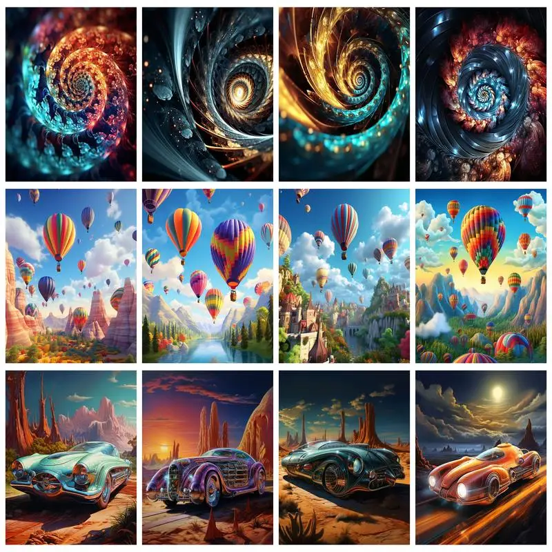 

RUOPOTY 5D Diamond Painting Balloon Cross Stitch Kit Embroidery Full Square/Round Mosaic Picture Rhinestones Home Decor