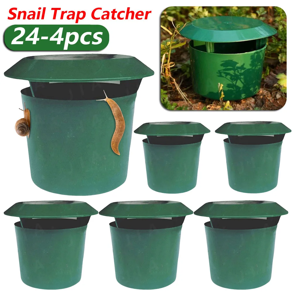 Snail Trap Catcher 2/4/12pcs Eco-friendly Garden Slug Cage Reusable Pests Bait Station Tools Garden Farm Protector