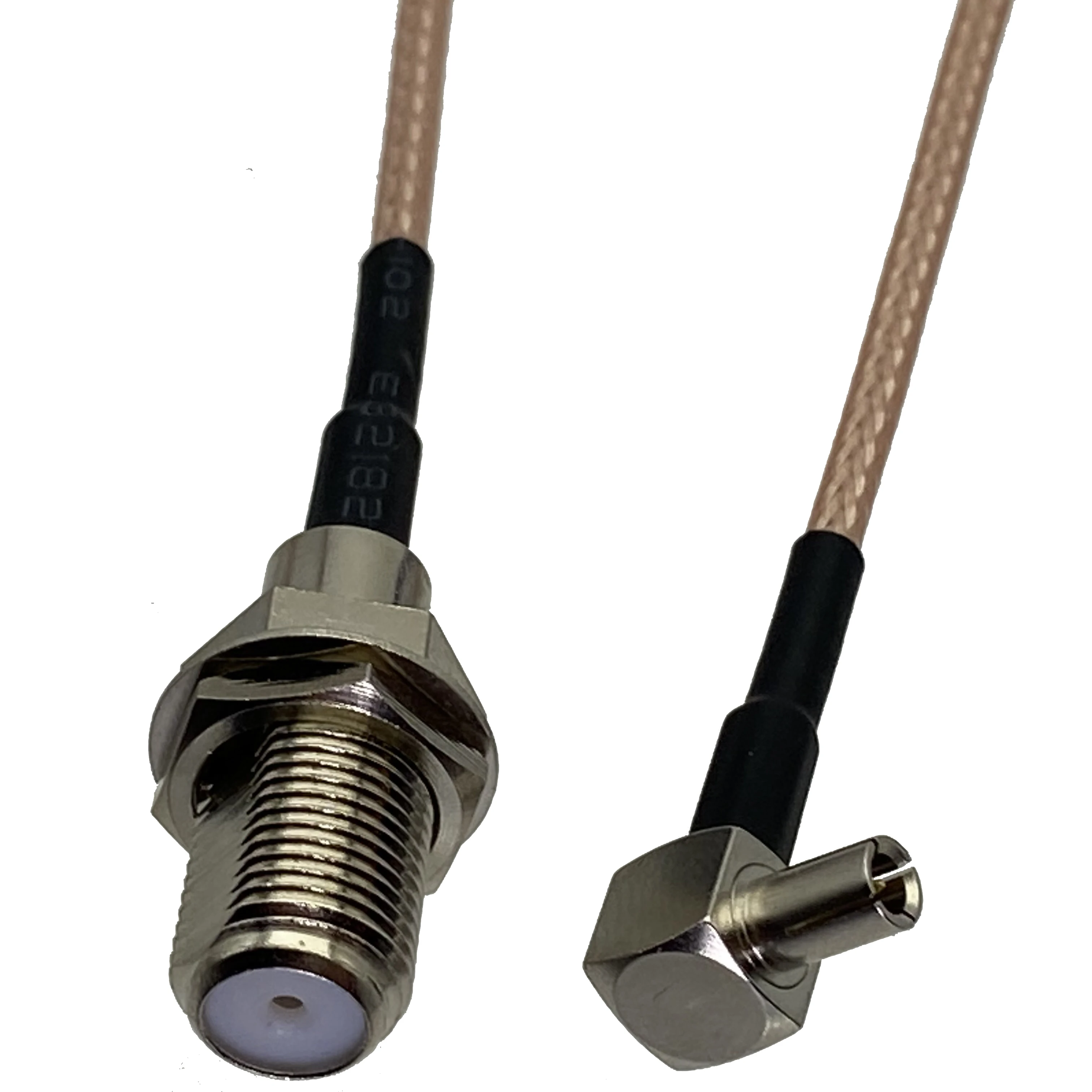 RG316 Cable F TV Female Jack Nut Bulkhead to TS9 Male Plug Right Angle Crimp Connector RF Coaxial Pigtail Jumper 4inch~10FT