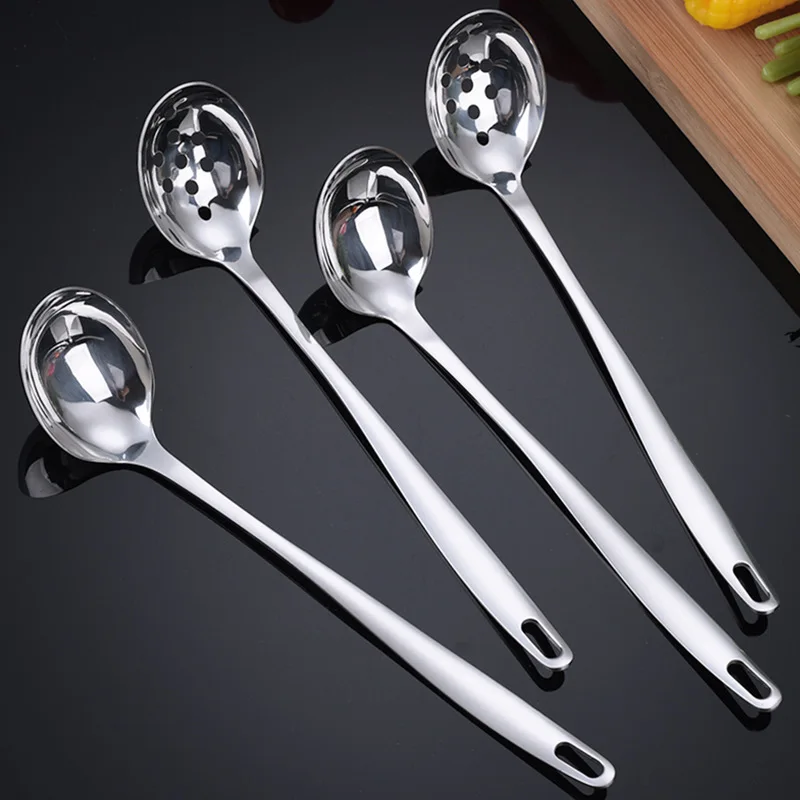 

Stainless Steel Hot Pot Spoon Colander Japanese Kitchen Ramen Noodles Bouillon Tablespoons Long Mala Soup Ladle Cooking Utensils