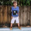 Small Blue Children Sticky Ball Vest Viscous Jersey Vest Game Props Adhesive Ball Vest with 3 Random Color Balls for Kids 3