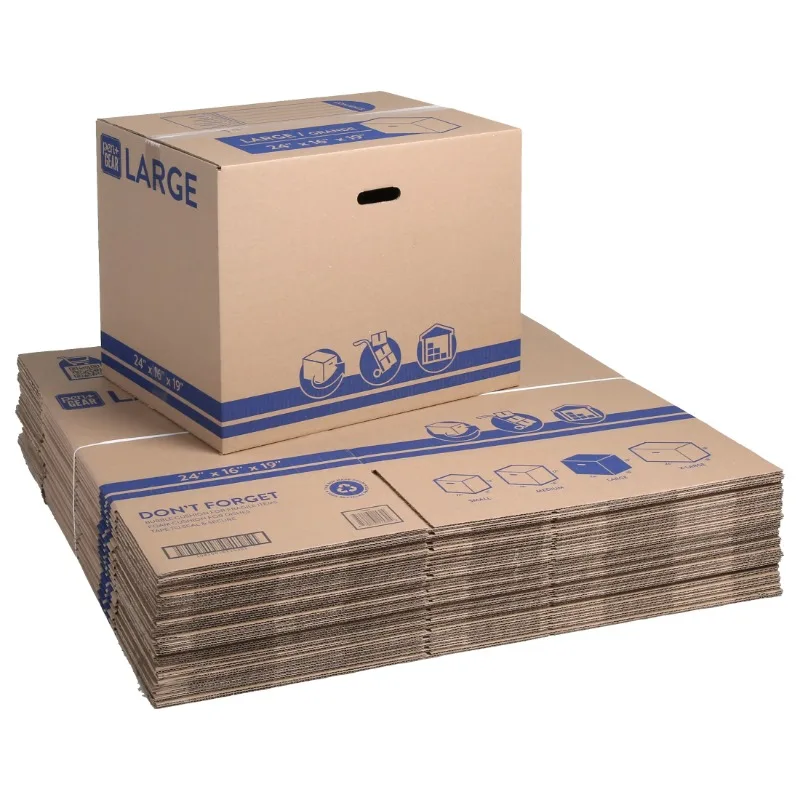 

Pen+Gear Large Recycled Moving and Storage Boxes, 24 in. L x 16 in. W x 19 in. H, Kraft, 25 Count