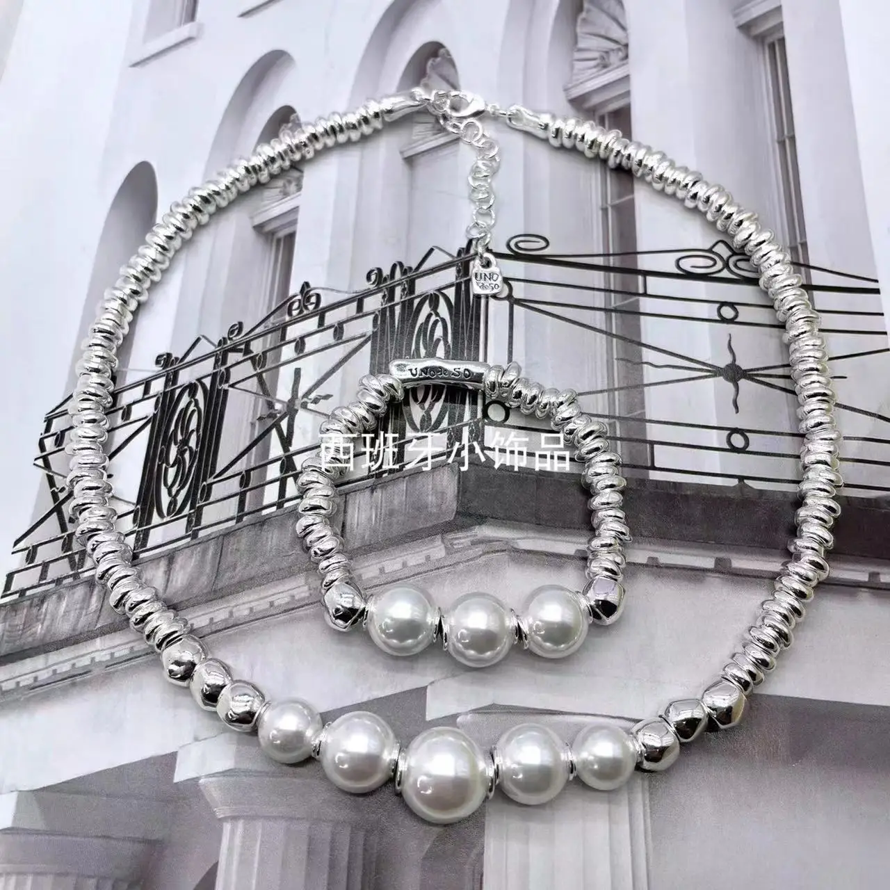 2022 New Plated  Silver Color Bead High quality pearls Necklace Can Be Given As A Gift To Women with Free Wholesale Shipping