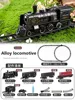 QLX High Simulation Electric Train With Smokes, Lights & Sound Train Set Model  Alloy Plastic Toy Train Model Gifts For Kids 1