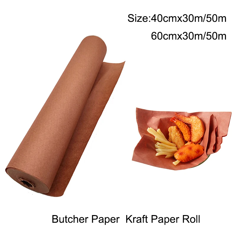 KraftButcherPaperRollMultifunctionalBarbecuePaperWaterproofHighTemperatureResistant