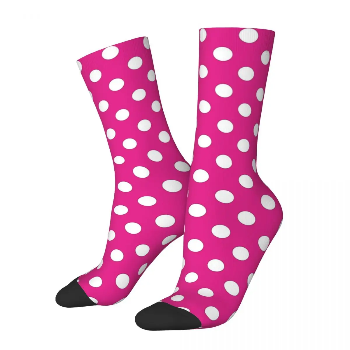 

Classic White Polka Dots On Pink Polka Dots on Unisex Winter Socks Running Happy Socks street style Crazy Sock