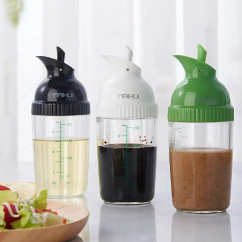 Salad Dressing Shaker, 200ml Kitchen Leakproof Sealed Dressing Bottle for  Soy Sauce Vinaigrette Salad(green)