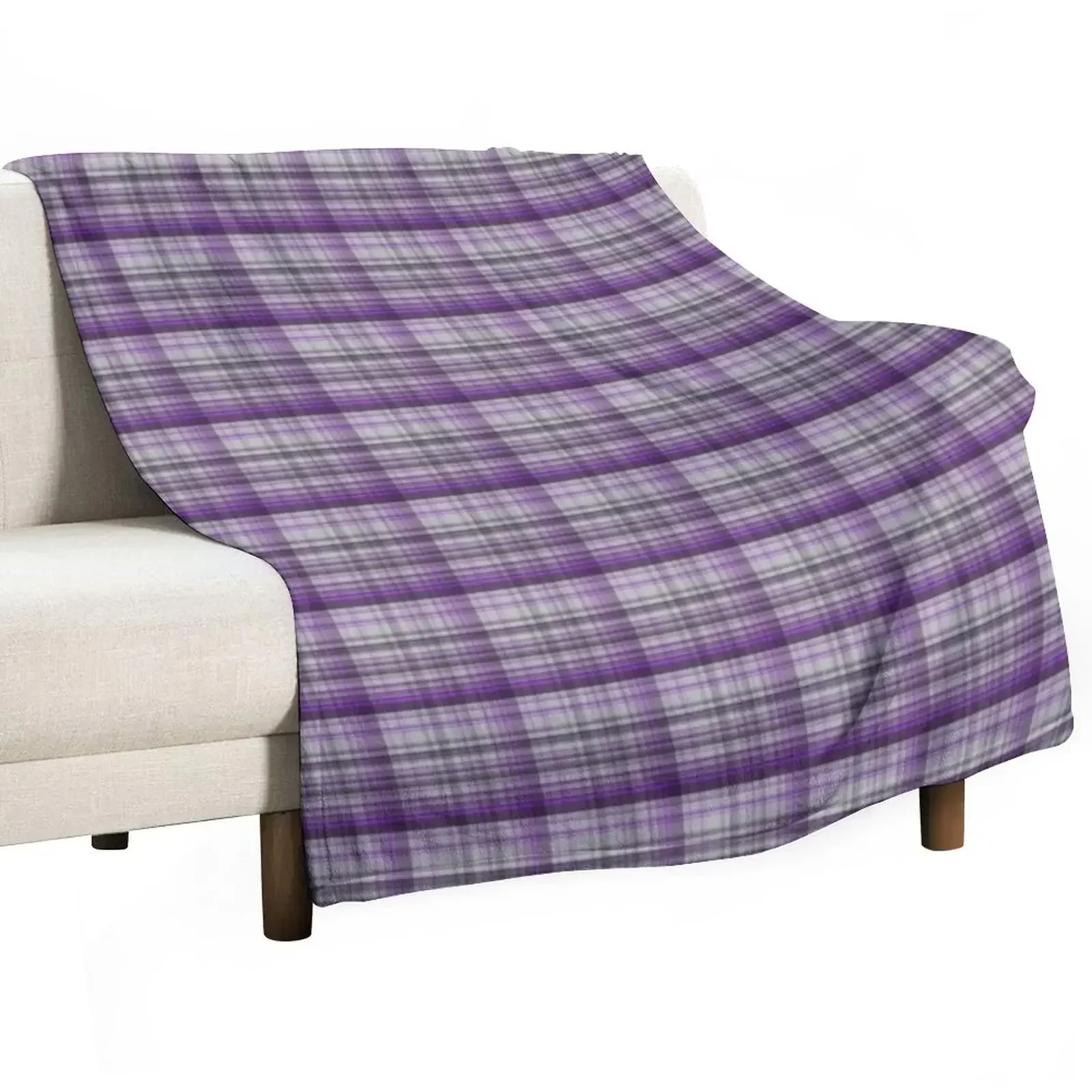 

Tartan - Purple and grey Throw Blanket Hairys Custom Blankets