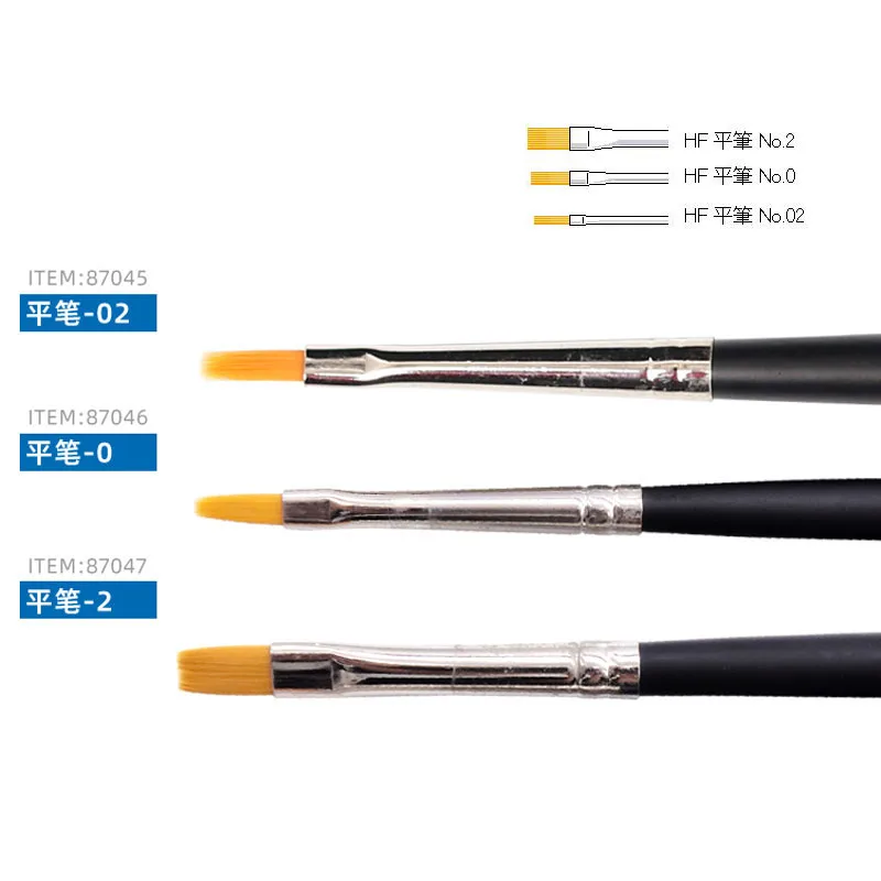 TAMIYA 87045/87046/87047 High Finish Flat Brush No.02/No.0