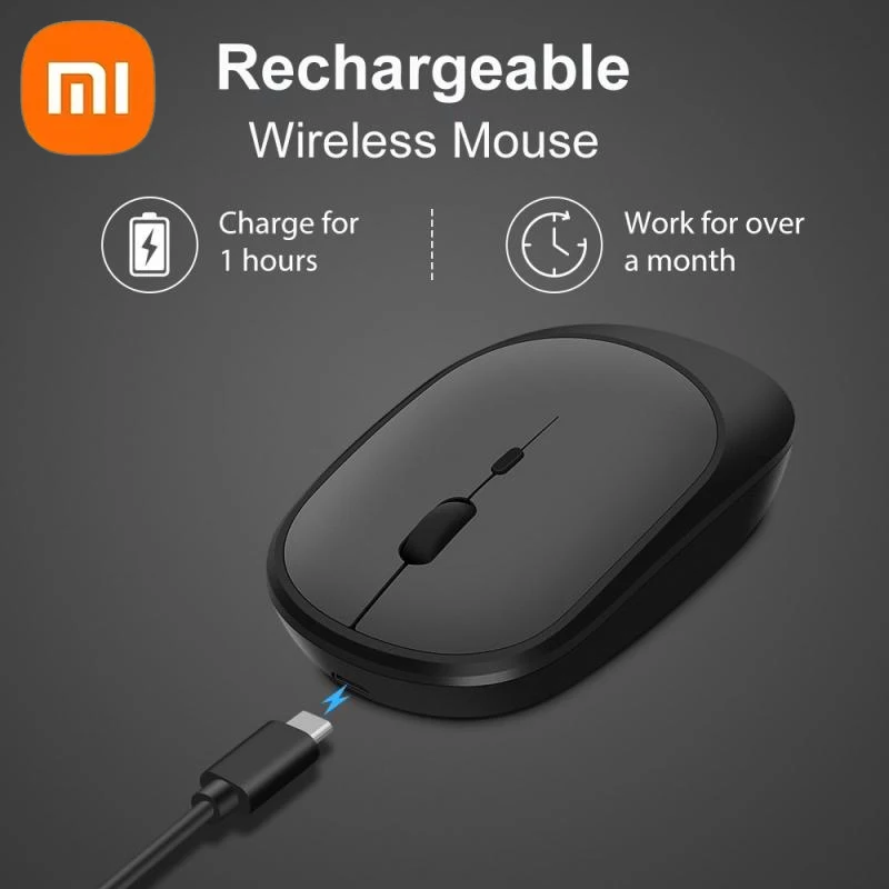 Xiaomi Wireless Mouse Dual Modes Bluetooth5.0-compatible Portable 2.4G USB Transmitter Silent Ergonomic Rechargeable Mouse
