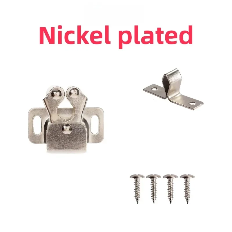 Furniture Antique Door Stoppers Copper Cupboard Cabinet Door Roller Latch Double Catches With Striker and Screws door latch,cabinet latch