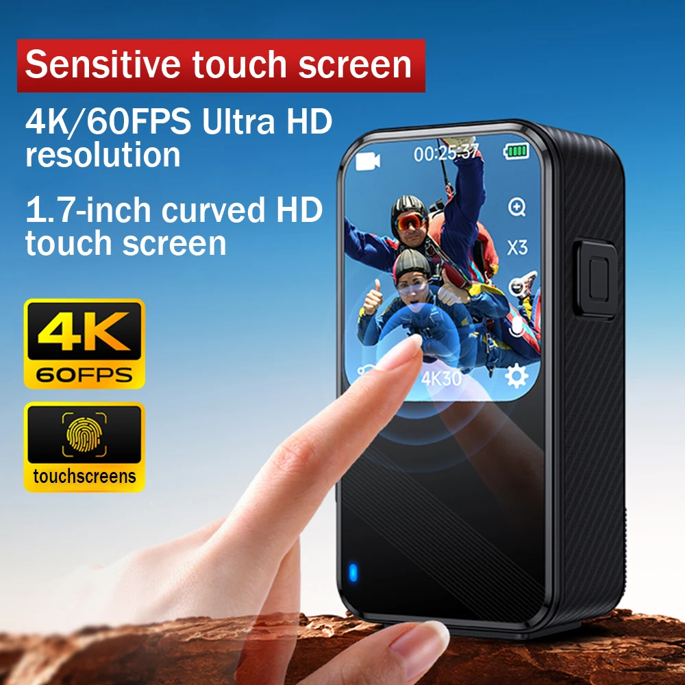 Active Action Camera Mini Camera 4K Ultra 48MP Waterproof Anti-shaking WIFI Remote View Machine Outdoor Cycling Mini Camera 3