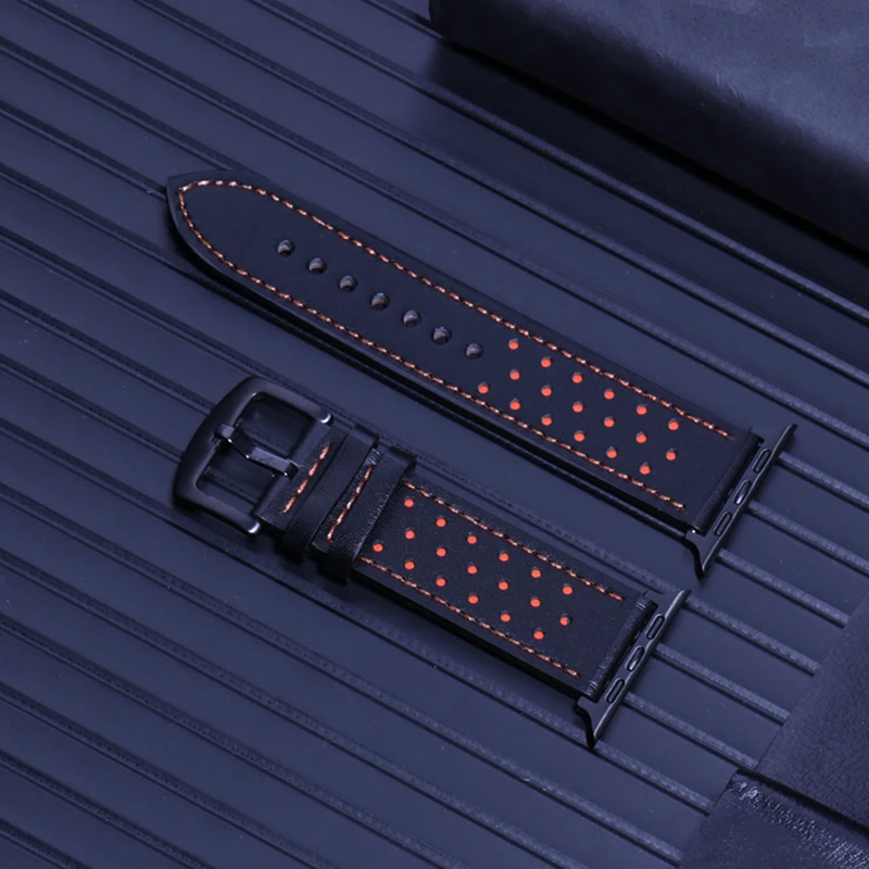 Leather strap For Apple watch band 45mm 44mm Ultra2 49mm 40mm 42mm 38/41mm 44 45 mm Retro bracelet iWatch serie 9 8 7 4 5 6 3 se