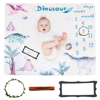 Coperta fotografica per neonato Tappetini per fotografia per bambini Sfondo di stoffa Coperta commemorativa per la crescita Coperta di flanella per bambini