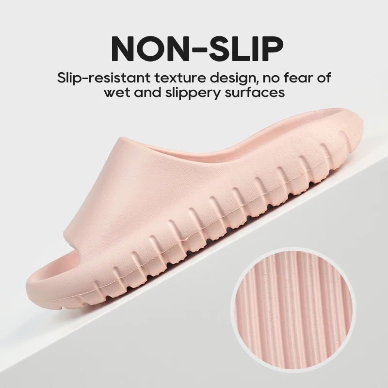 UTUNE Men‘s Trendy Minimalist Non-Slip Home Slippers Comfortable Slides Breathable Soft Thick Sole Casual Summer Beach Sandals 4