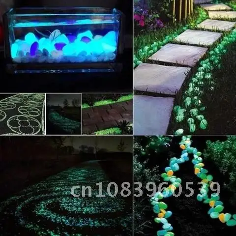 

Garden Path Patio Lawn Yard Decor Luminous Stone 50pcs/lot Glow Stones Rocks for Walkways Glow in the Dark Garden Pebbles