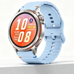 Breathable Wave Silicone Watch Strap - Multiple Widths Available for Xiaomi Watch S4 41mm (Light Blue)