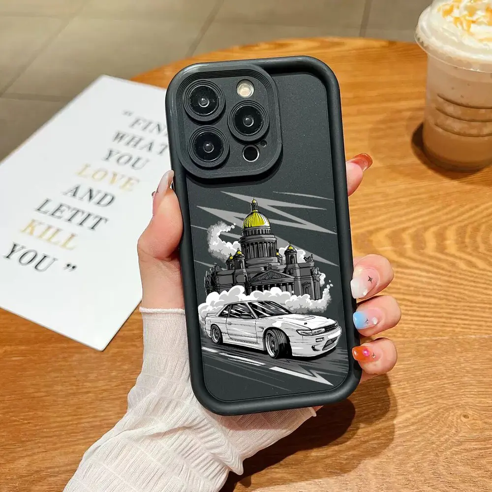 JDM Drift Car Racing Design Soft Phone Case