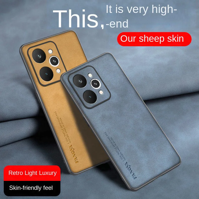 Luxurious Plain Leather Suede Phone Case Cover