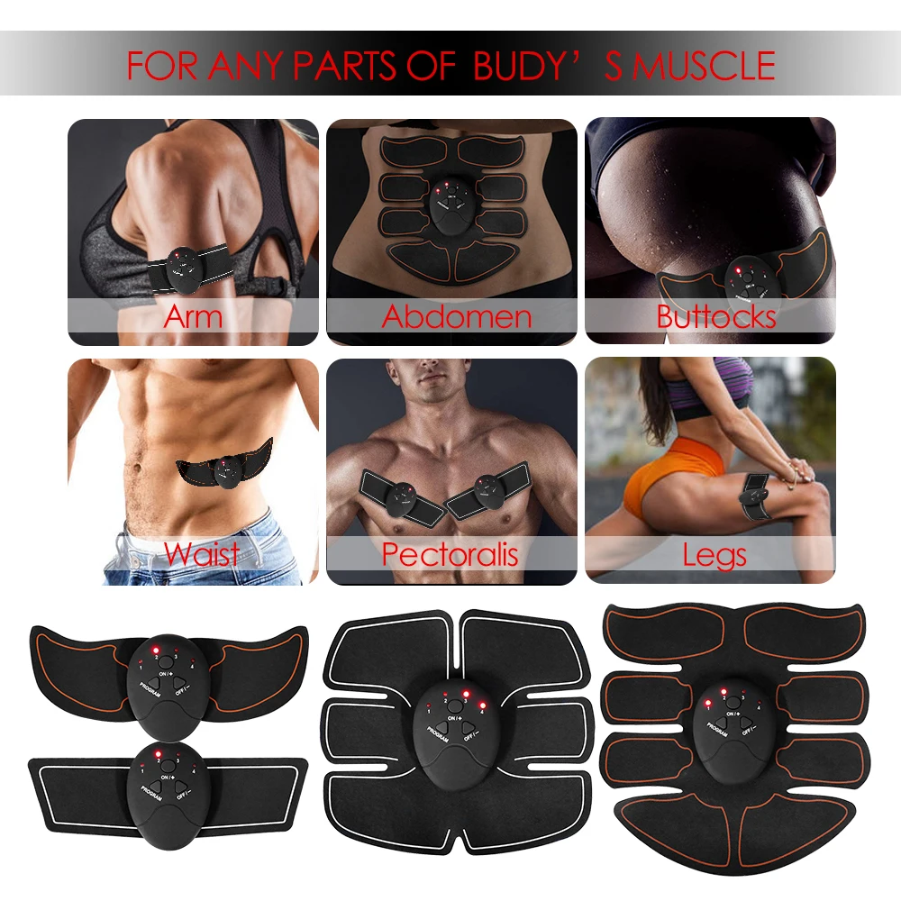 EMS Abs Muscle Stimulator ABS Wireless Unisex Fitness Training Massage  Trainer Weight Loss Lift Shaping Body Patches - AliExpress