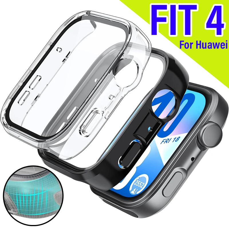 Huawei Watch Fit 4 Protective Waterproof Bumper Shell and Screen Protector
