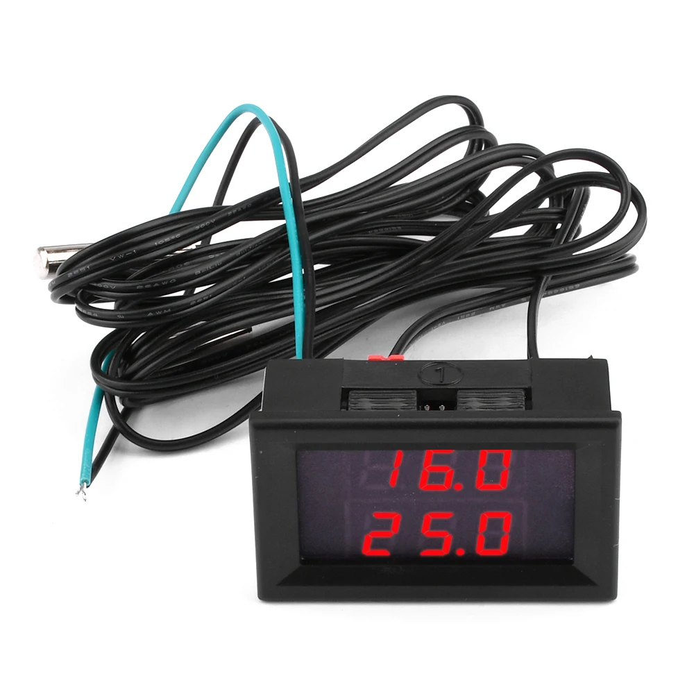 

LED Dual Display Digital Thermometer DC 4-28V Temperature Meter NTC Waterproof Probe Temperature Sensor For Car Refrigerator