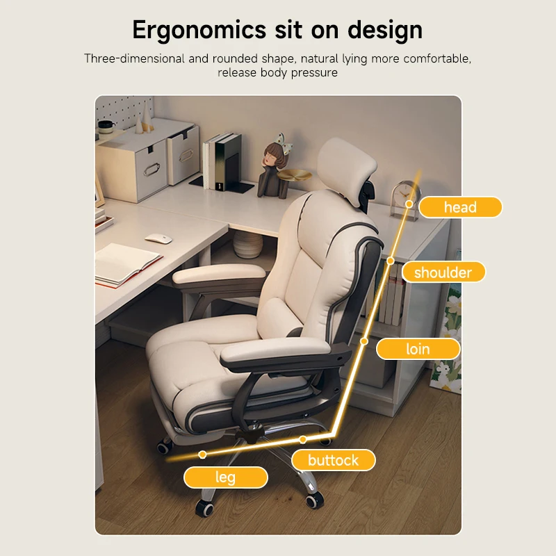 Executive Office Chair Reclining with Footrest Ergonomic Computer Desk with Lumbar Support Big and Tall Home High Back Gaming 3