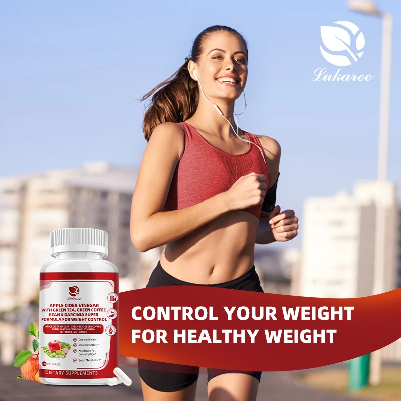 Lukaree Apple Cider Vinegar Capsule Support Weight Loss and Digestive Health Burn Fat Relieve Bloating Detox Balance Cholesterol