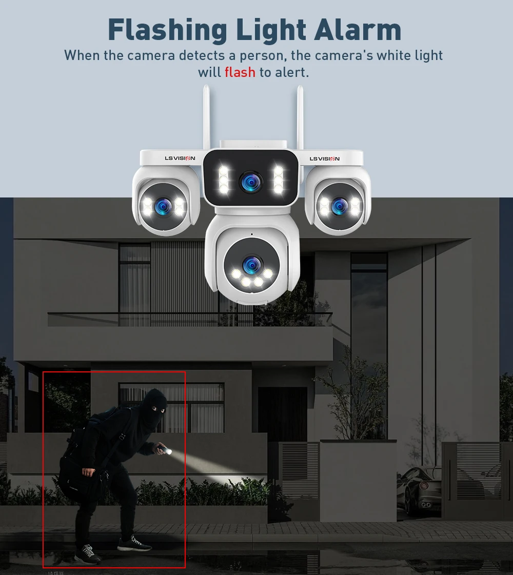 20MP 12X Optical Zoom WiFi IP Camera Outdoor Security Camera PTZ Auto Tracking C
