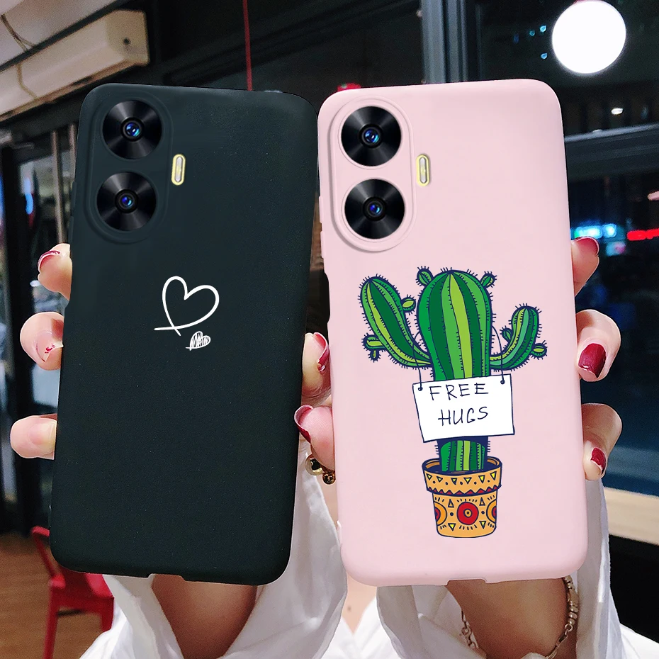 HAOYE Cover per Realme C55, Custodia in Vetro di Marmo, Vetro