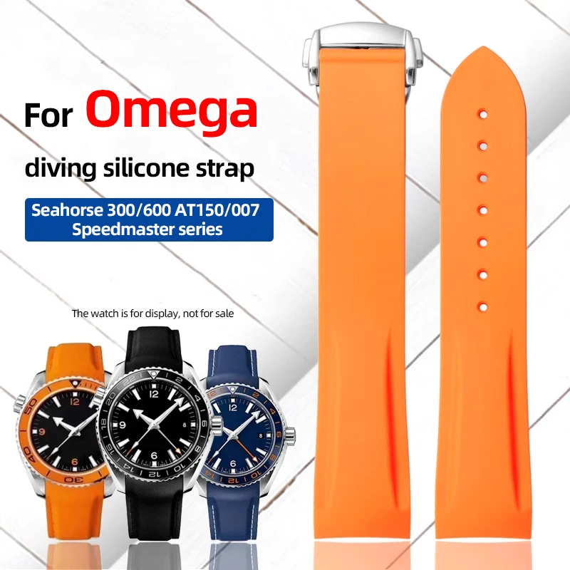 Curved Silicone Strap for Men's Diving Watch - Quarter Orange