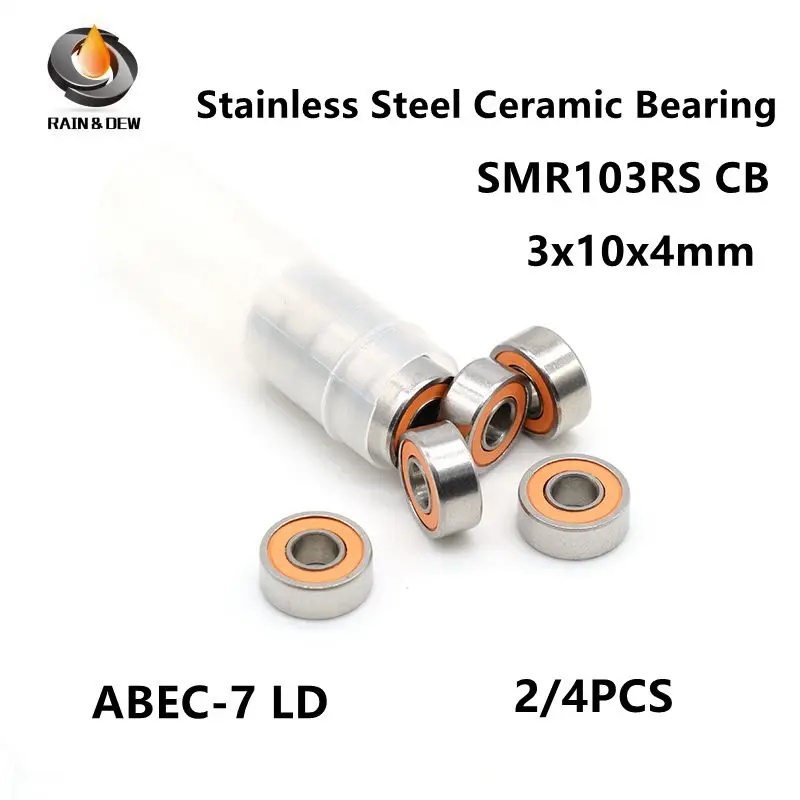 (2/4PCS) SMR103RS 오렌지 베어링 3x10x4 스테인레스 스틸 베어링 하..