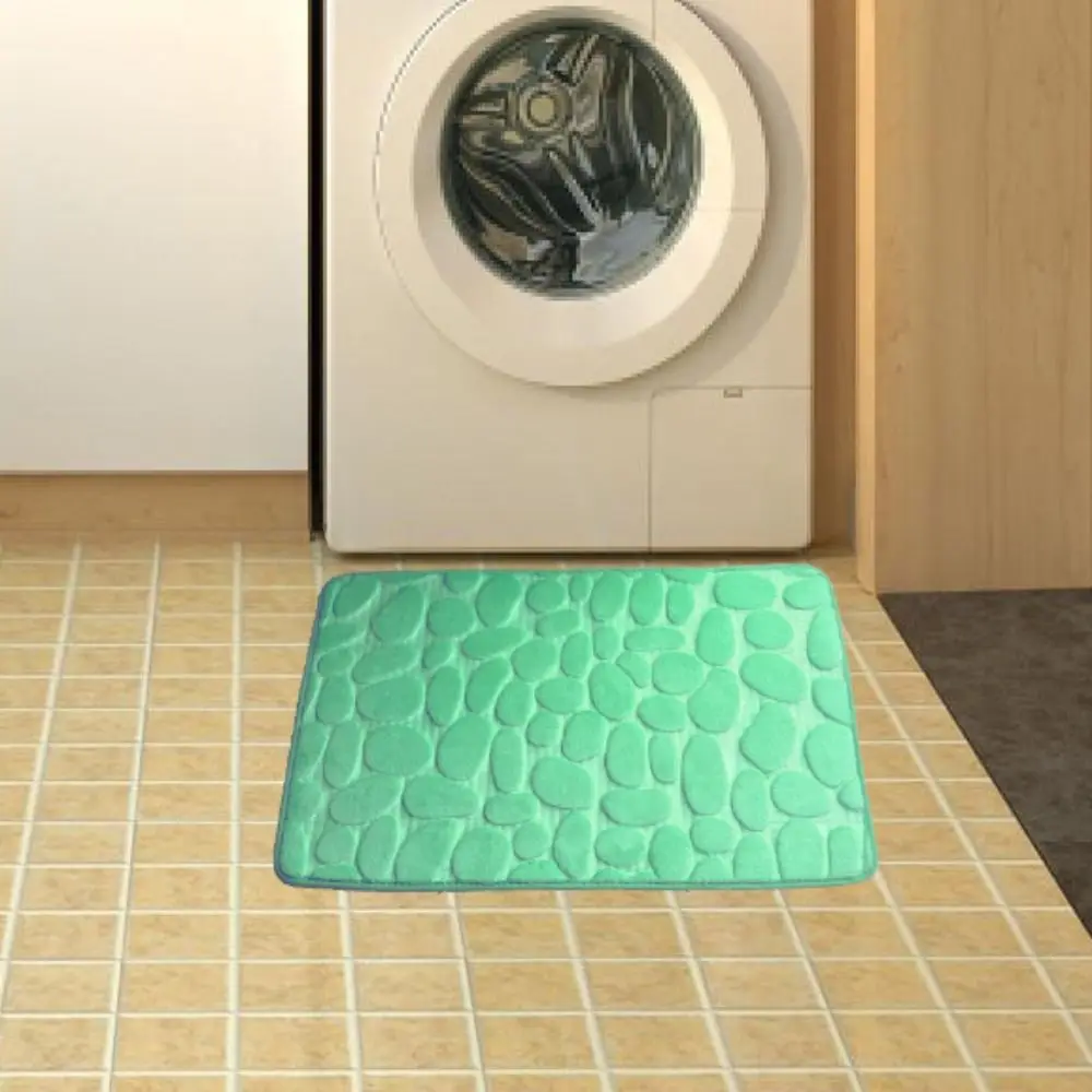 Cobblestone Embossed Non-Slip Washable Bath Mat Rug