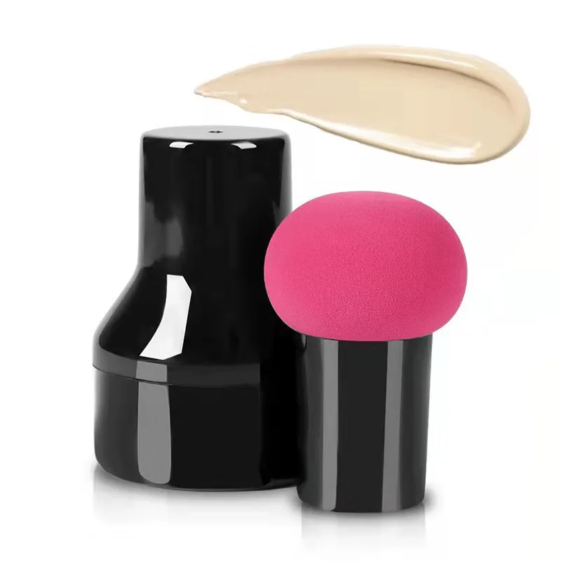 Cosmetic Puff Powder Brush Round Head Mushroom Shape Handle Makeup Foundation Sponge Concealer Smooth Dry &Wet Beauty Tool