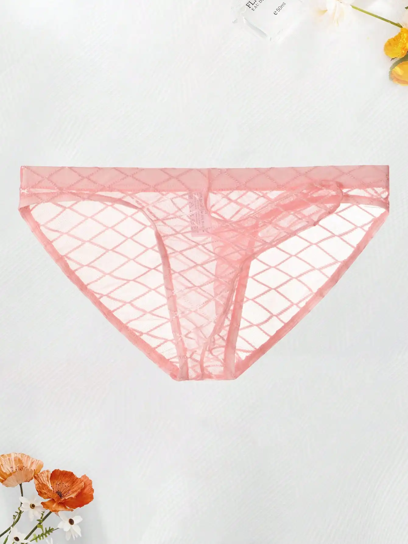 Men's Ultra-Thin Breathable Mesh Underwear with Sexy Triangular Design