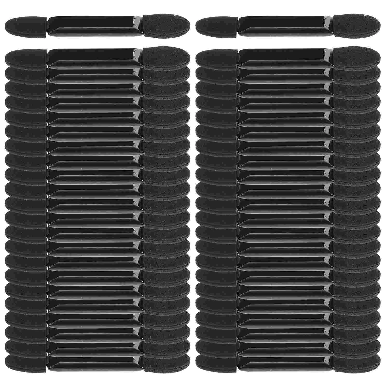 

50pcs/100pcs Black Plastic Double-Headed Sponge Eyeshadow Brush Makeup Eye Shadow Brushes For Cosmetic Applicator Make Up