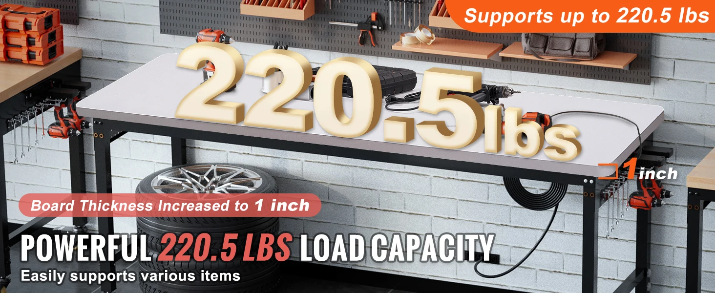 SucceBuy Table Top 220.5 lbs Load Capacity Particle Board for Height Adjustable Electric Standing Desk Frame for Home and Office
